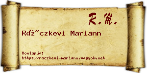Ráczkevi Mariann névjegykártya
