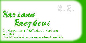 mariann raczkevi business card